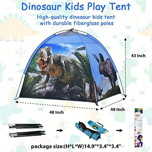 Ai-uchoice Dinosaur Kids Play Tent, Boys Tent For Kids Indoo