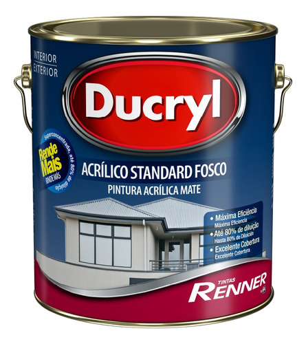 Pintura Antihongos Al Agua Int Ext Ducryl Renner 3.6lt Color Blanco