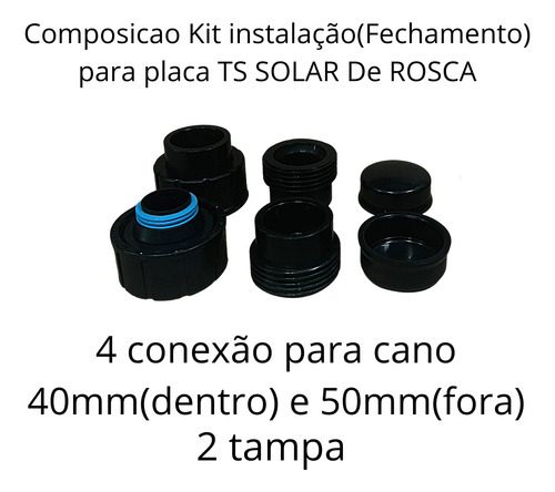 Kit Aquecedor Solar Piscina 6 Placas 3 Metros Ts-solar Rosca