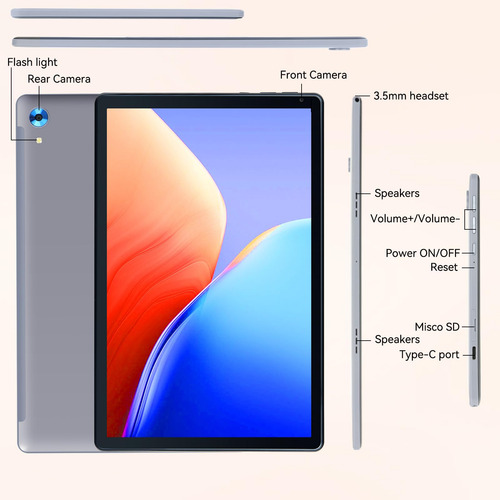 Tablet Urao 10.1 Android 14 Octa-core 10 Gb Ram 128 Gb Rom