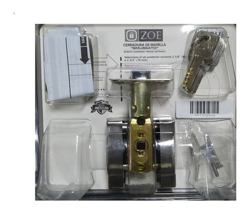 Cerradura De Manilla Smusatto Roseta Cuadrada Niquel Zoe