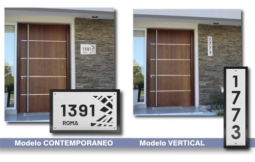 Imagen 4 de 10 de Placa Acero Inoxidable Número Frente De Casa Dirección