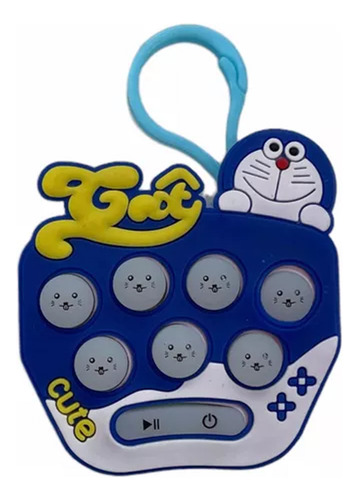 Mini Juego Pop It Quick Push Electrónico Caricaturas Consola Color Doraemon