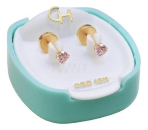 Aros Abridores Bebe Oro 18kts Grifa C/cubic 3mm Ch-181