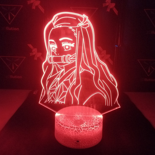 Imagen 5 de 11 de Lampara De Mesa Nezuko Kamado Base Agrietada
