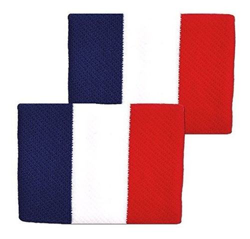 Unique Sports Bandera Pulseras, Francia Bandera Sweatbands, 