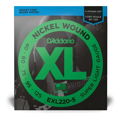 Cordas Para Baixo 5 Cordas D'addario Exl-220-5