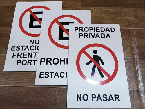 Imagen 4 de 6 de Cartel No Estacionar Frente Al Portón Prohibido Carteles