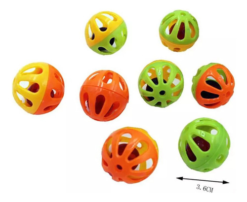 De / 20x Pelota Juguete For Gatos Con Cascabel Color