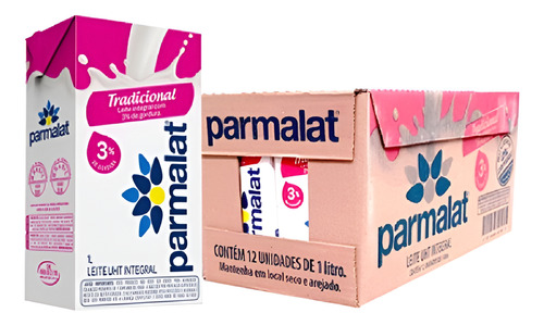 Leite Uht Parmalat Integral 1 Litro - 12 Unidades