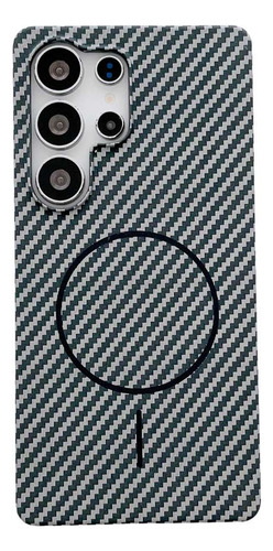 Funda Protectora Magsafe De Fibra De Carbono Sin Bordes Para Samsung Note 10plus 20ultra S22 S23 S24 S25 Plus Ultra