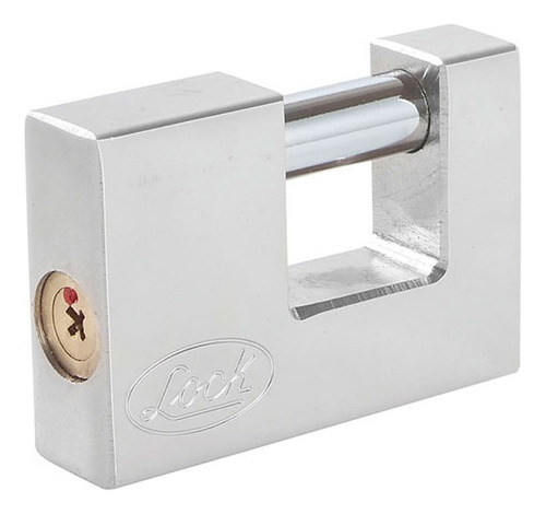 Candado De Acero Para Cortina 80 Mm, Cromo, Llave Tetra Lock