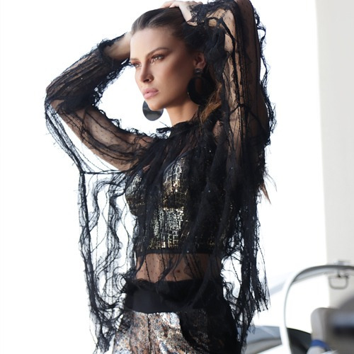 Imagem 4 de 7 de Blusa Alexia Tela De Manga Longa Meia Estação Alvo Da Moda