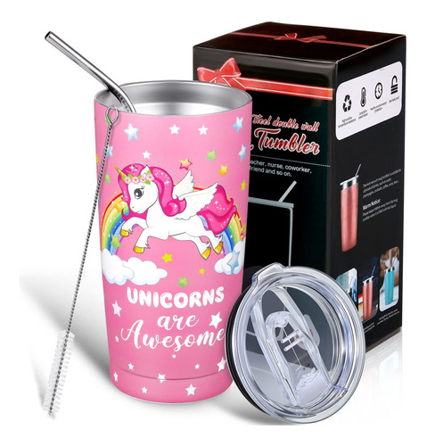 Bonito Vaso Unicornio Para Mujer Niña Hija Niño Son Regalo