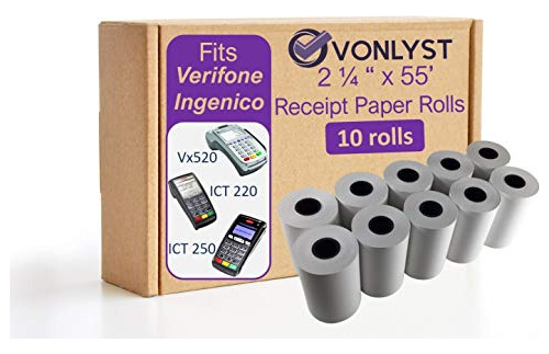 Rollo Papel Térmico Vonlyst 2 1/4 X 55 P/ Verifone Vx