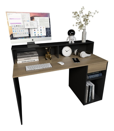 Imagen 5 de 6 de Escritorio Mesa De Pc Organizador Con Repisa Cod. 3049