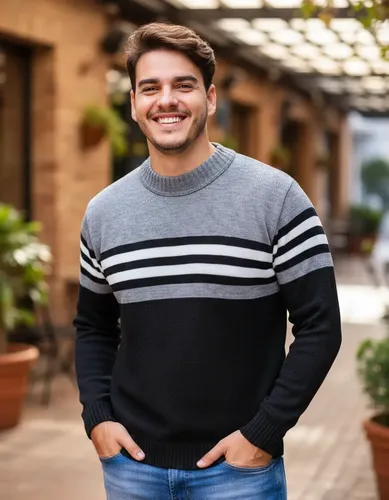 Sueter Blusa De Tricot Masculino Listrado Blusa L Masculina