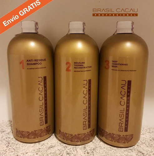 Kit Keratina Alisante 3 Pasos Brasil Cacau 1000ml