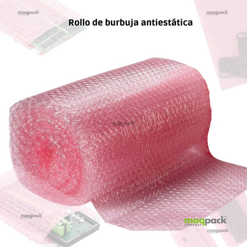 Rollo Burbuja Rosa Natural 3/16 Mini De 60x40 Antiestatica