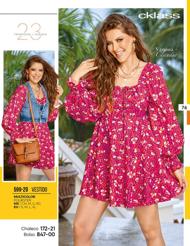 Vestido Cklass 599-20 Multicolor Outlet/saldos Mchn