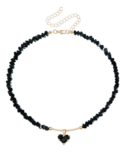 Collar De Clavícula Con Corazón De Cuentas De Arroz De