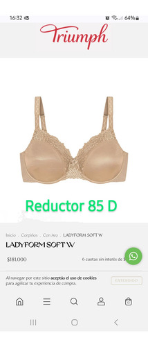 Corpiño Reductor Triumph Importado Ladyform Minimizer W 85d