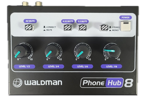 Amplificador De Fone Waldman Ph-8 Phone Hub 8 Com Fonte 100V/240V