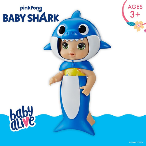 Imagen 1 de 8 de Baby Alive- Baby Shark Cabello Castaño-hasbro Disponibl Tma+