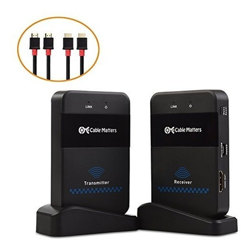 Cable Matters Wireless Hdmi Extender Con Twin Pack De Cabl
