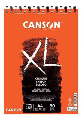 Block Canson Dibujo Croquis Album Xl Boceto 21x29.7cm 120h