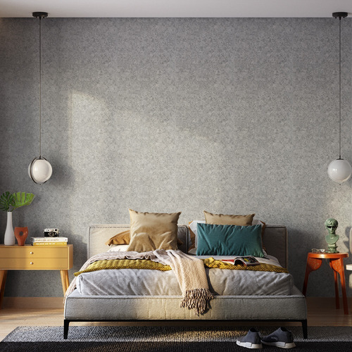 Imagem 1 de 10 de Papel De Parede Cimento Queimado Cinza 9,5mx52cm Begônia