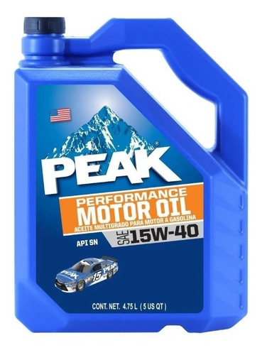 Aceite Peak Multigrado Api Sl Sae 15w40 Garrafa 4.75 Litros