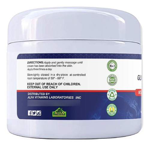 Alflexil Glucosamina Condroitina Msm Colágeno Crema E E U U