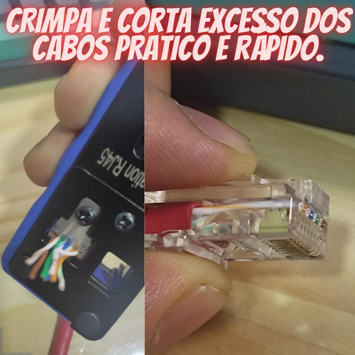 Kit Teste Cabo Rede + Alicate Crimpar Rj45 Ez + 100 Conector
