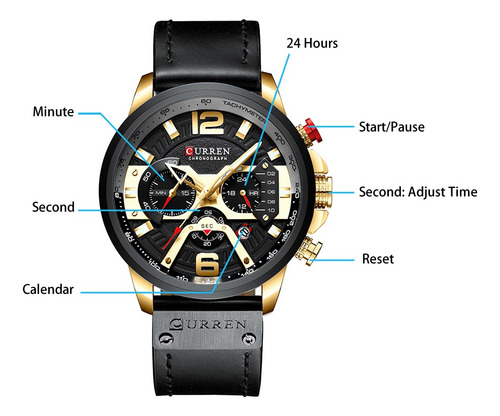 Curren 8329 Reloj De Cuarzo Para Hombre De Negocios Simple D