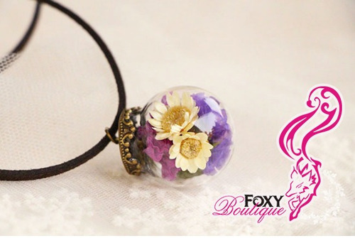 Collar Hermoso Mujer Esfera Flores Vintage