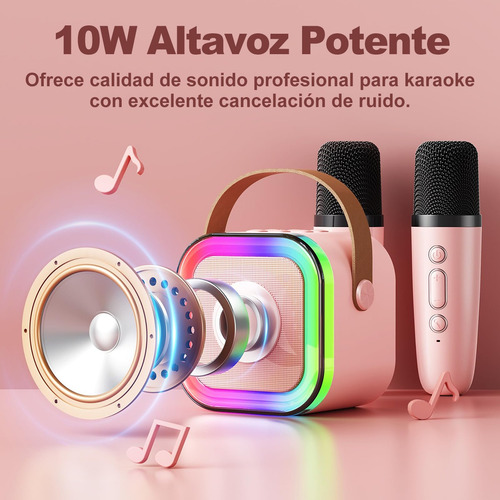 ..bocina Karaoke Infantil 2 Micrófonos Inalámbricos Para Niñ