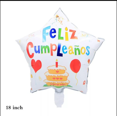 Globo De Estrella De Feliz Cumpleaños Pastel