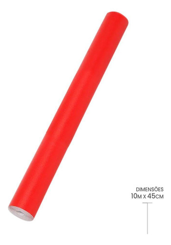 Papel Contact Vermelho 45cm X 10m 80 Micras - Rolo