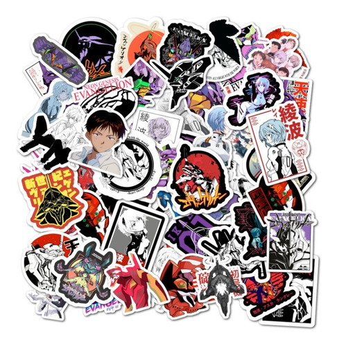 Pack 50 Stickers Adhesivo Anime Neon Genesis Evangelion