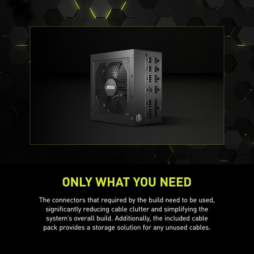 Fuente De Alimentación Msi Mpg A850gl, Atx 3.0, Pcie5, 850w