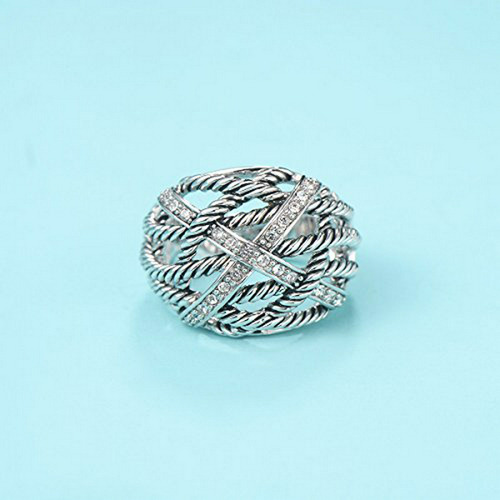 Ring Twisted Cable Wire Weave Designer Marca De Moda David W