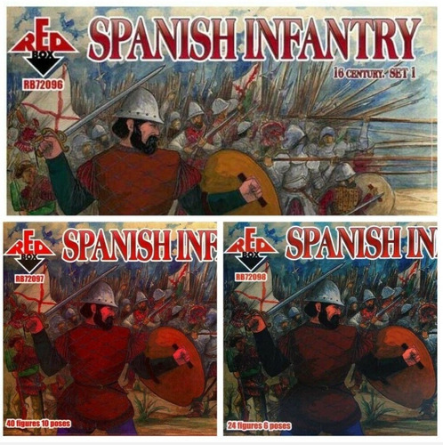 Set De Tres Cajas Distintas, Infantería Española, 1/72. Jp