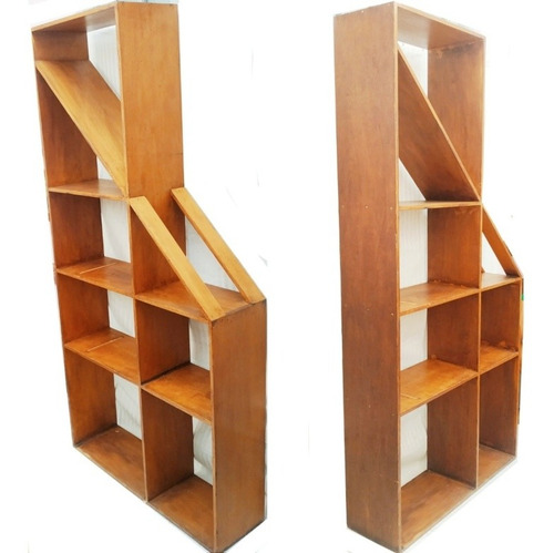 Mueble Estante Separador Biblioteca De Madera Alto