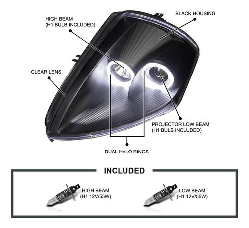 Halo De Luz Doble Para Faros Delanteros Mitsubishi Eclipse J