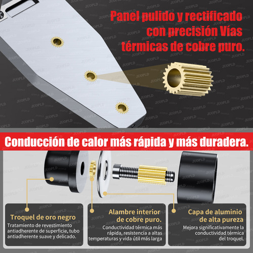 JUOPLD 1800w Termofusor Kit Digital 0-380°c Pantalla Lcd Y 4 Botones Con 12 Dados, Tijeras, Nivel, Caja Y Cinta Métrica