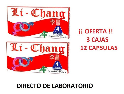 Imagen 1 de 6 de Li Chang X 12 Capsulas - Vigorizante Masculino.