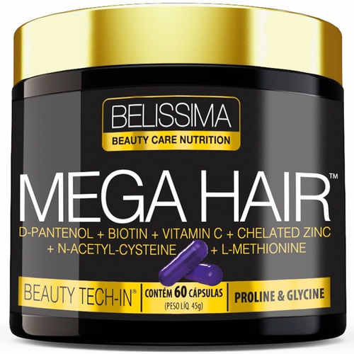 Mega Hair D-pantenol Biotina 60cáps Original