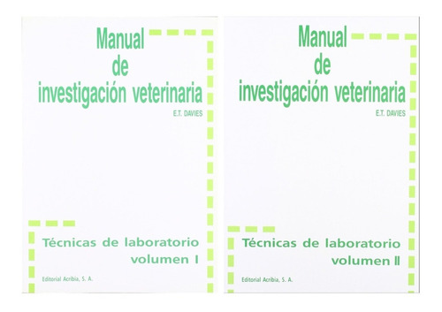 Davies: Manual De Investigacion Veterinaria 2 Tomos