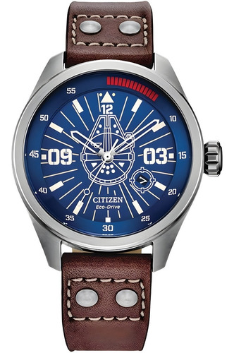 Citizen Han Solo Brown Leather Brown Aw5009-03w ... Dcmstore Color de la correa Café Color del bisel Plata Color del fondo Azul